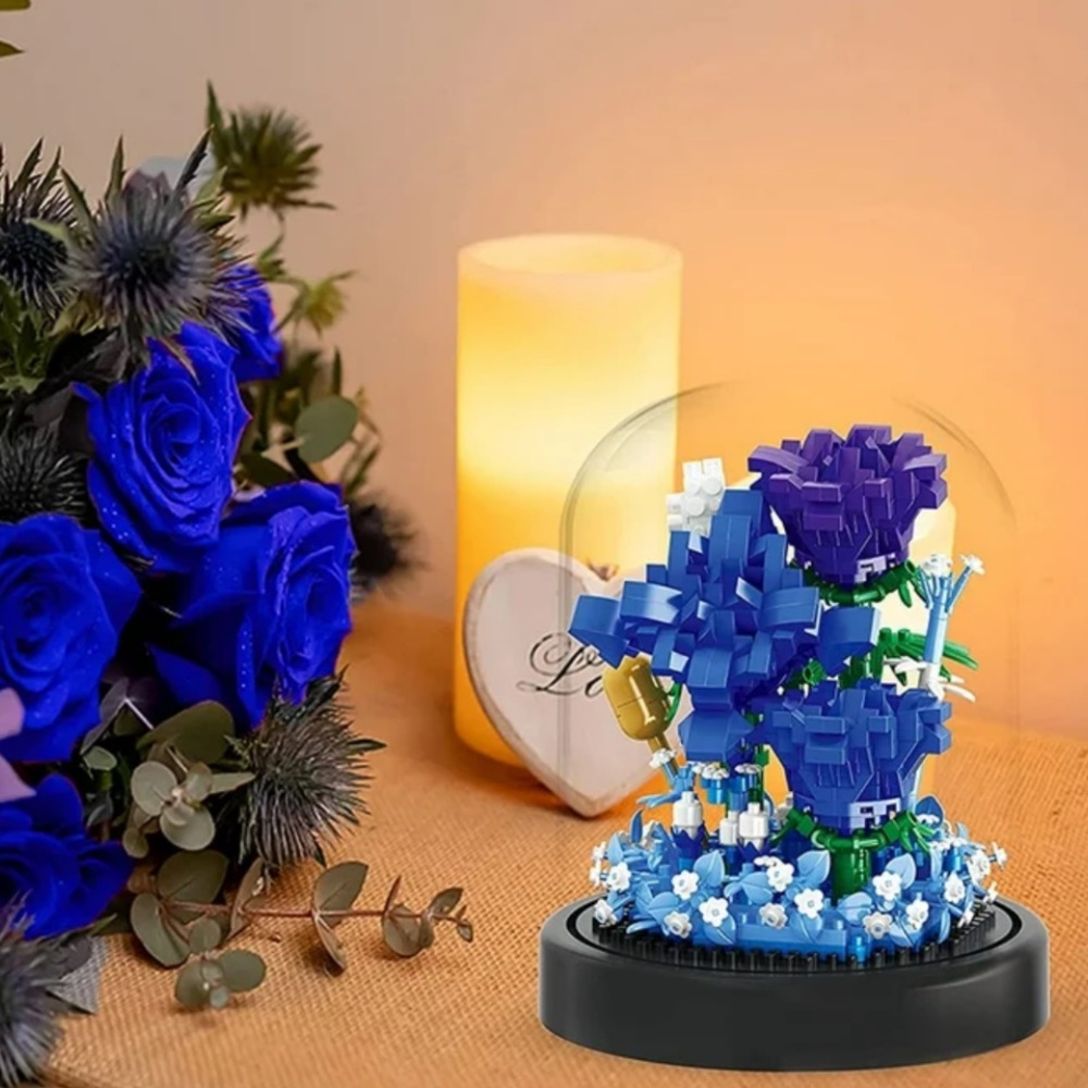 Blue and White Floral Building Set